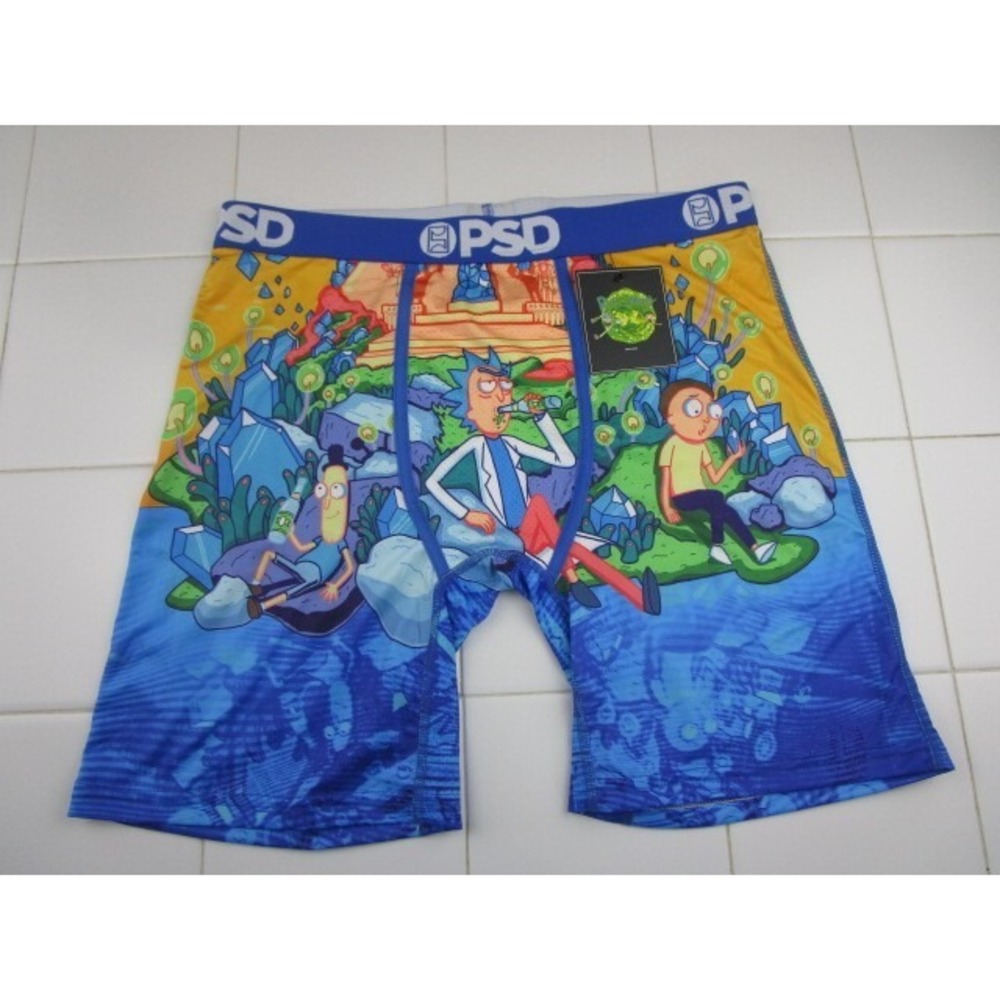 PSD Rick & Morty Hangs Men's Size Medium Blue Underwear Boxer Briefs